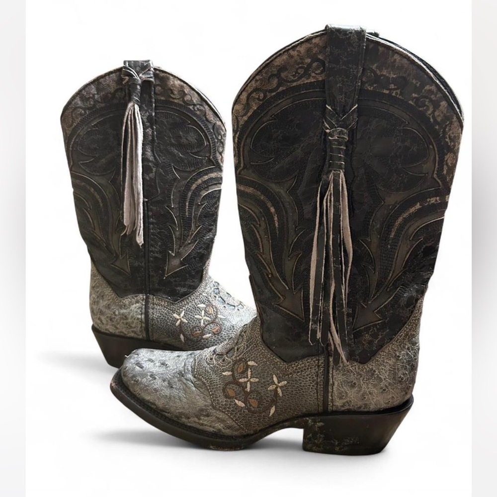 Women's Brown Embroidered Heeled Boots